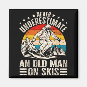 Imã Vintage Nunca Subestime Um Homem Velho De Esqui Di