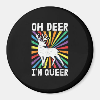 Imã Vintage Oh Deer I'm Queer Pride LGBT Gay Lesbian  
