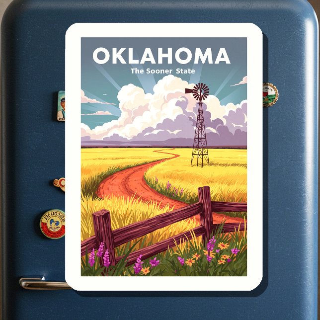 Ímã Vintage Oklahoma (Criador carregado)