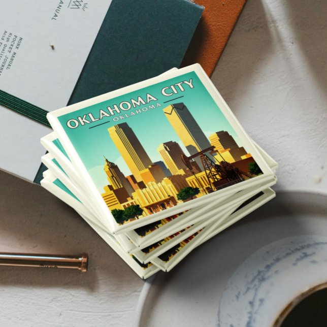 Imã Vintage Oklahoma City Oklahoma (Criador carregado)