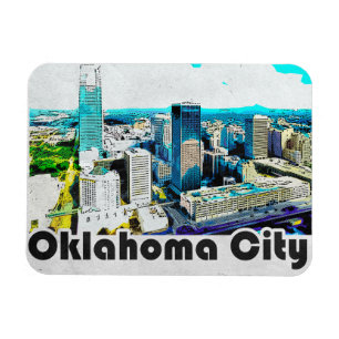 Ímã Vintage Oklahoma City Viagem View