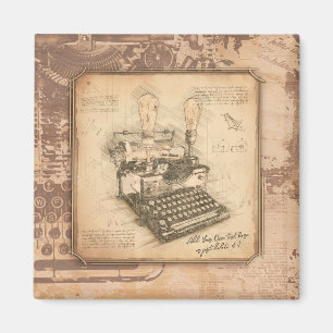 Imã Vintage Old Fashion Art Autor/Escritor Gift