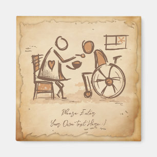 Imã Vintage Old Fashion Care Assistant