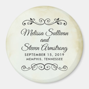 Imã Vintage Old-Timey Western Wedding Salvar Data