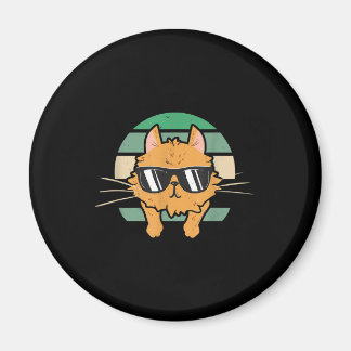 Imã Vintage Orange Cat Lover Óculos solares Presente