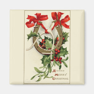 Imã Vintage Ouro Ferradura Vishbone Natal