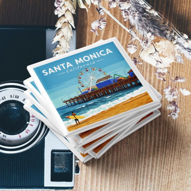 Imã Vintage Papais noeis Monica California (Criador carregado)