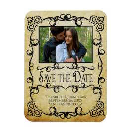 Ímã Vintage Parerging Elegant Wedding Save the Date