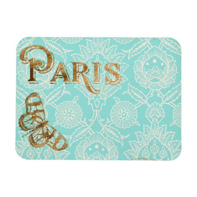 Ímã Vintage Paris Dourada Design (Horizontal)