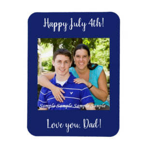 Ímã Vintage Patriotic Blue Cartão com fotos 4 de julho