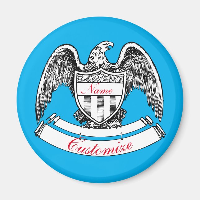 Imã Vintage Patriotic Eagle PlaqueThunder_Cove (Frente)