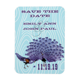 Ímã Vintage Peacock Woodgrain Salvar a Data