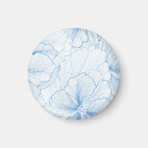Imã Vintage Peony: Padrão Floral Sem Costura