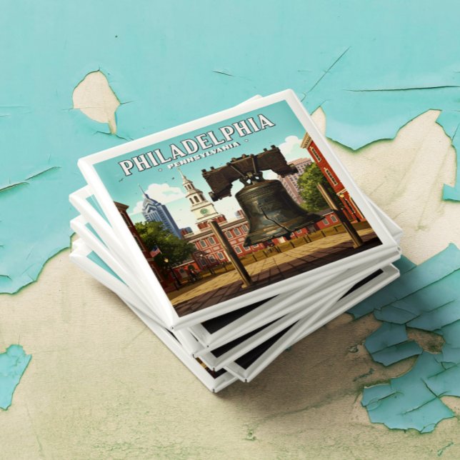 Imã Vintage Philadelphia Pensilvânia (Criador carregado)