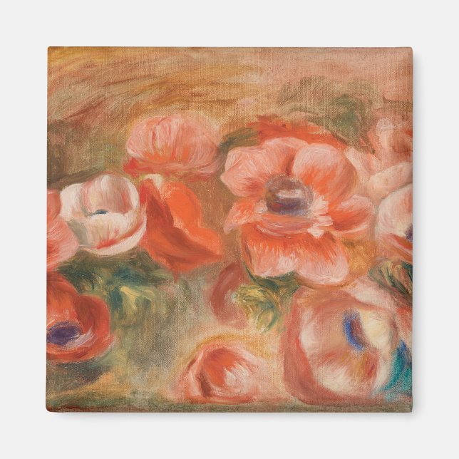 Imã Vintage Pierre Auguste Renoir Blue Pink Anemones (Frente)