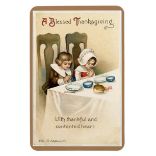 Ímã Vintage Pilgrim Children Flexible Magnet