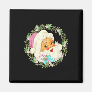 Imã Vintage Pink Papai Noel Rosa Design de Natal