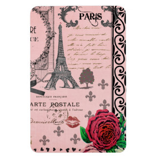 Ímã Vintage Pink Paris Collage