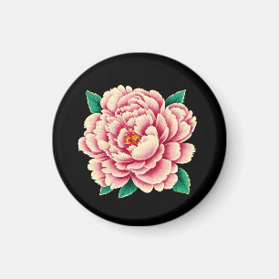 Imã Vintage Pink Peony Flower