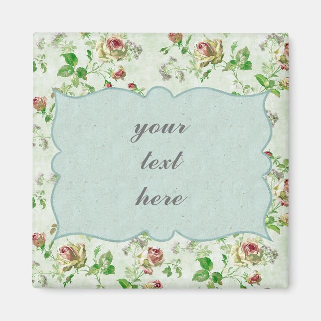 Imã Vintage Pink Rose (Frente)