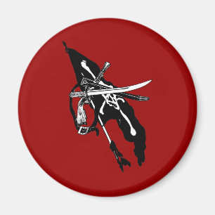 Imã Vintage Pirates Flag, Jolly Roger Skull Crossbones