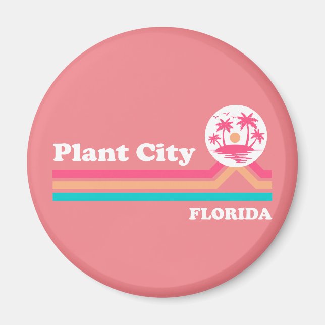 Imã Vintage Plant City na Flórida (Frente)