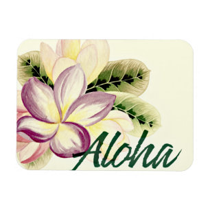 Ímã Vintage Plumeria Aloha