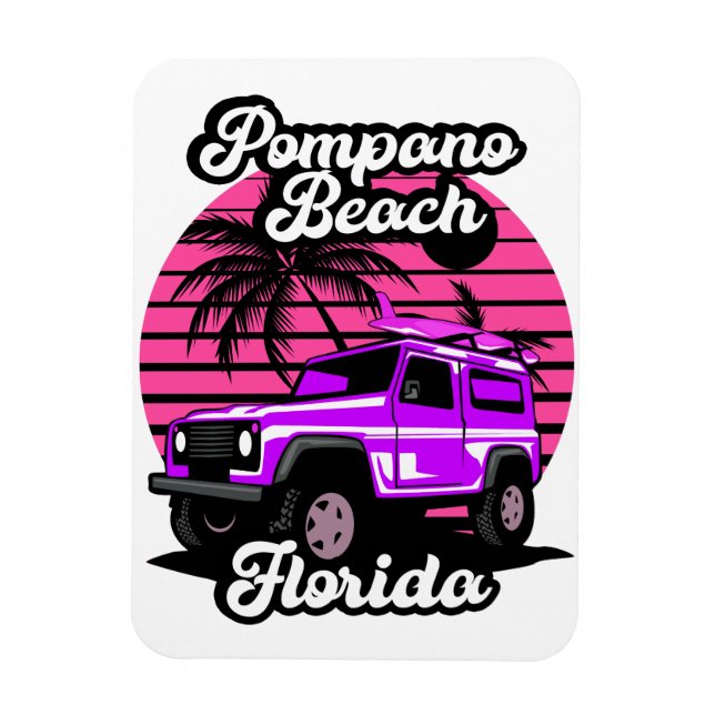 Ímã Vintage Pompano Beach (Vertical)