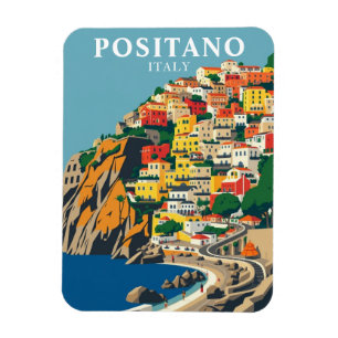 Ímã Vintage Positano Itália Viagem Souvenir