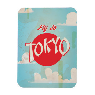 Ímã Vintage posteres de viagens de Tokyo, Japão
