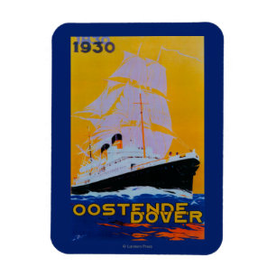 Ímã Vintage PosterEurope de Oostende Dôvar