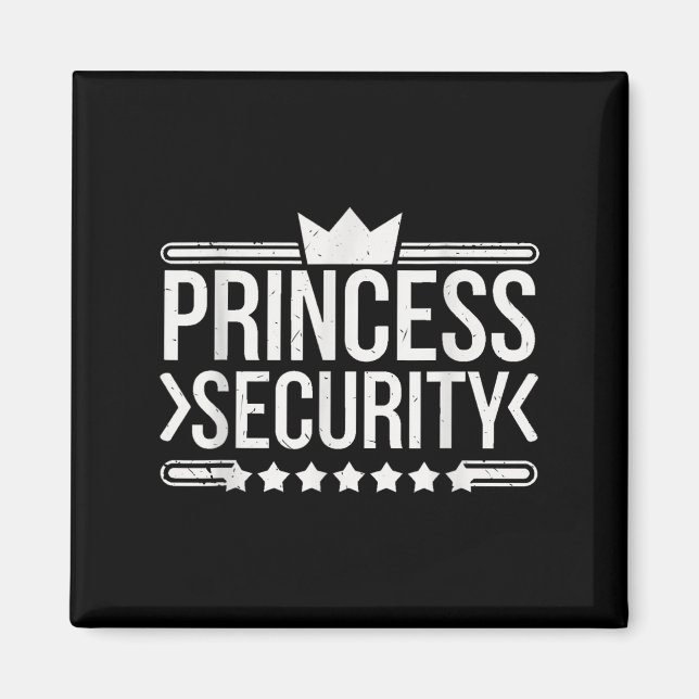 Imã Vintage Princess Security Boys Irmão Birthday Da (Frente)