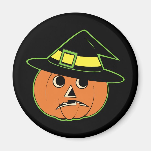 Imã Vintage Pumpkin Witch Magnet (Frente)