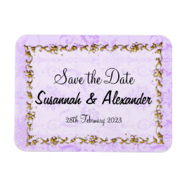 Ímã Vintage Purple Boho Damask Salvar Data