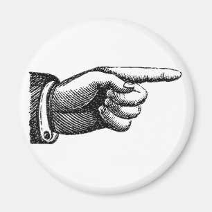 Imã vintage que aponta o ímã do dedo, housewarming