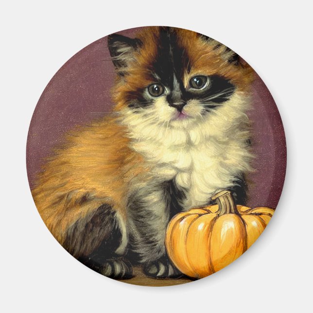 Imã Vintage Ragdoll Halloween Cat (Frente)