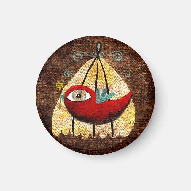 Imã Vintage Red Bird (Frente)