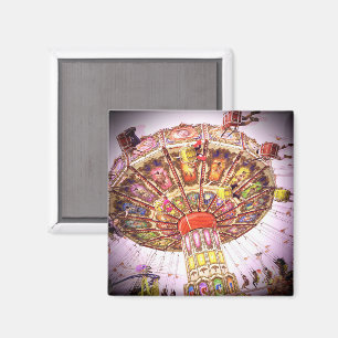 Imã Vintage retro carnaval balançando foto do céu rosa