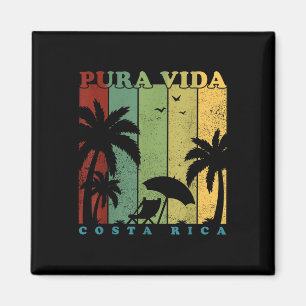 Imã Vintage Retro Férias De Verão Costa Rica Pura Vida