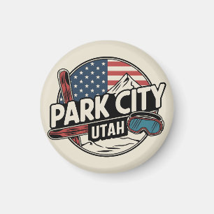 Imã Vintage Retro Park City Utah presentes na montanha