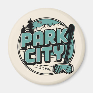 Imã Vintage Retro Park City Utah presentes na montanha