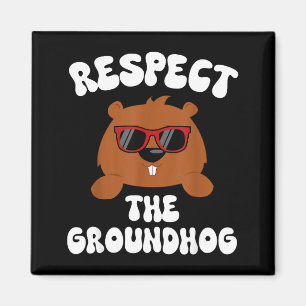 Imã Vintage Retro Respeite O Feriado Do Groundhog Engr