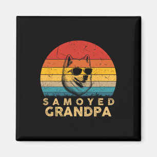 Imã Vintage Retro Samoyed Avô Amante de Cachorro Pata 