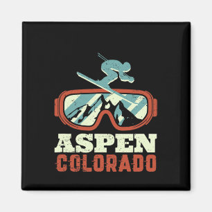 Imã Vintage Retro Ski Snowboard Aspen Colorado M