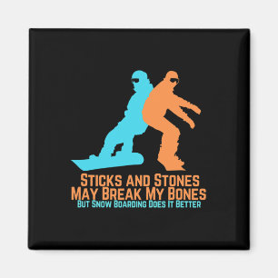 Imã Vintage Retro Snowboard Gift Para Snowboarders