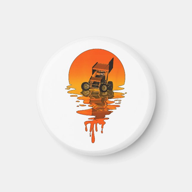 Imã Vintage Retro Style Sprint Car (Frente)