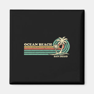 Imã Vintage Retro Summer Vacage San Diego Ocean Beac