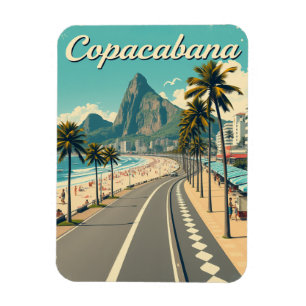 Ímã Vintage Retro Viagem - Praia de Copacabana