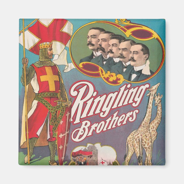 Imã Vintage Ringling Brothers Circus Poster (Frente)