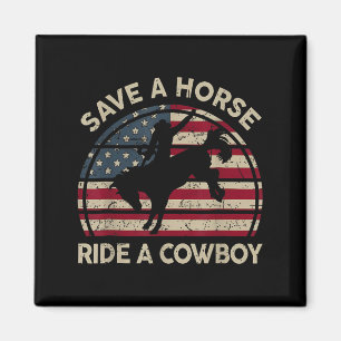 Imã Vintage Rodeo Cowboy País Ocidental Cavalo Usa Pat